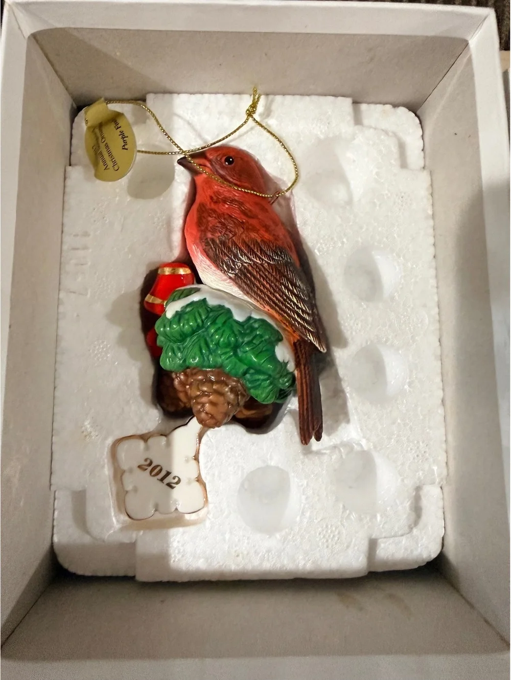 The Danbury Mint Annual Gold Christmas Bird Ornaments Set 2004-2012